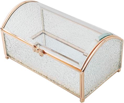 glass and metal jewellery box|clear glass jewelry box.